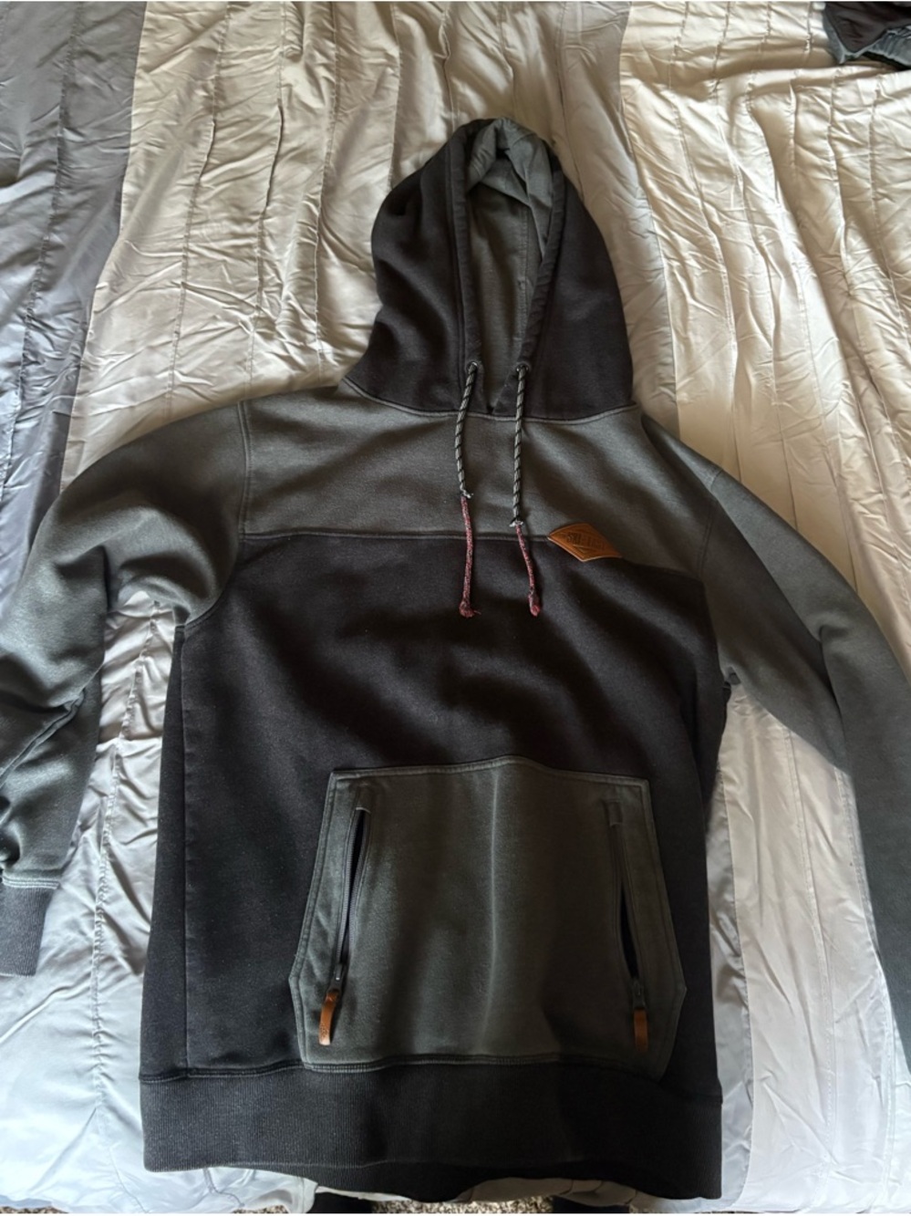 Ski The East Two-Tone Hoodie with Leather Patch